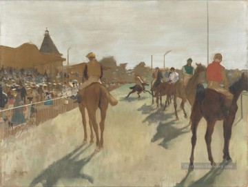 Racechevaux devant la tribune Edgar Degas Peinture à l'huile